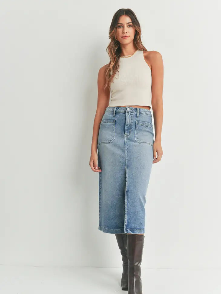 Utility Pocket Midi Skirt