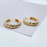 Load image into Gallery viewer, 18k Gold Filled Large Croissant Huggie Hoop Earrings
