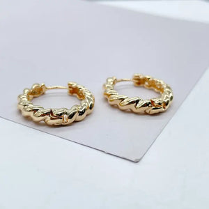 18k Gold Filled Large Croissant Huggie Hoop Earrings