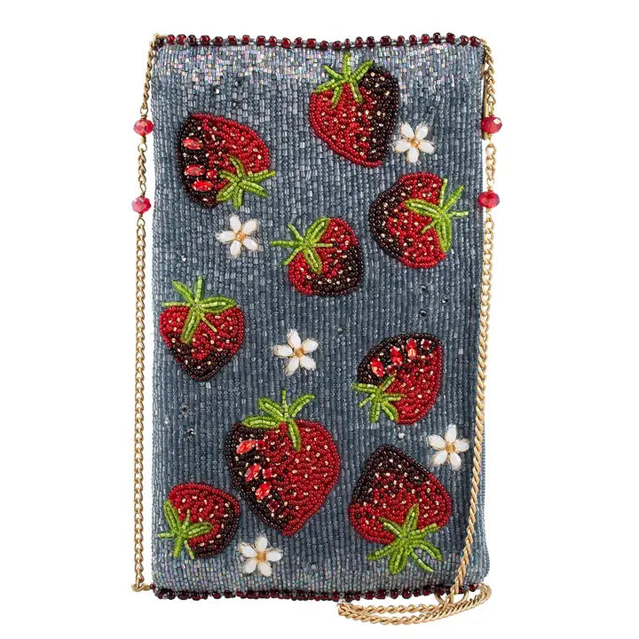 Strawberry Jam Red Beaded Crossbody handbag