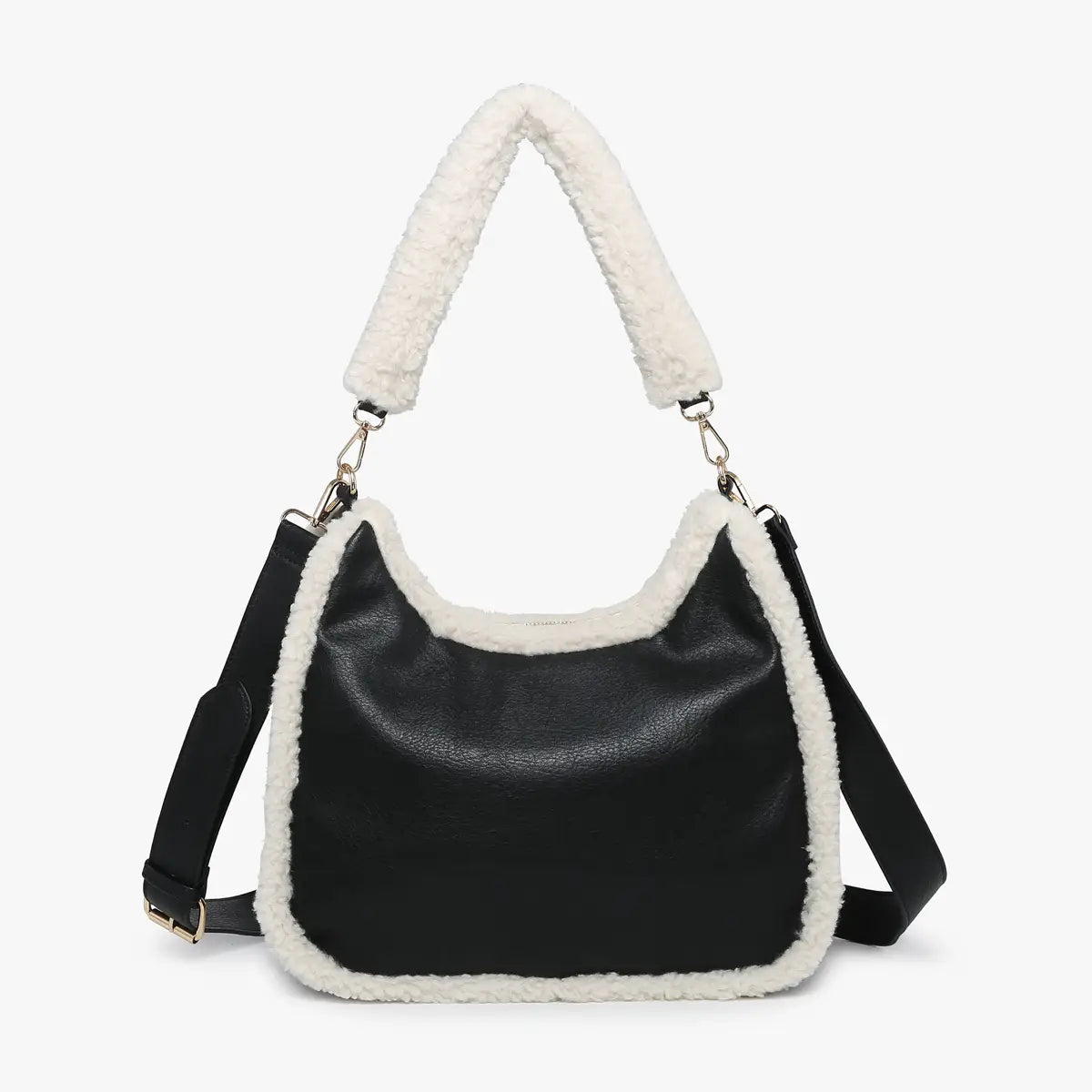 Reece Sherpa Trim Satchel Shoulder Bag