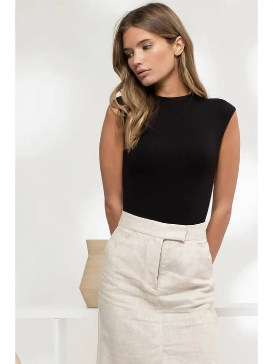 Reversible Mock Neck Sleeveless Knit Bodysuit