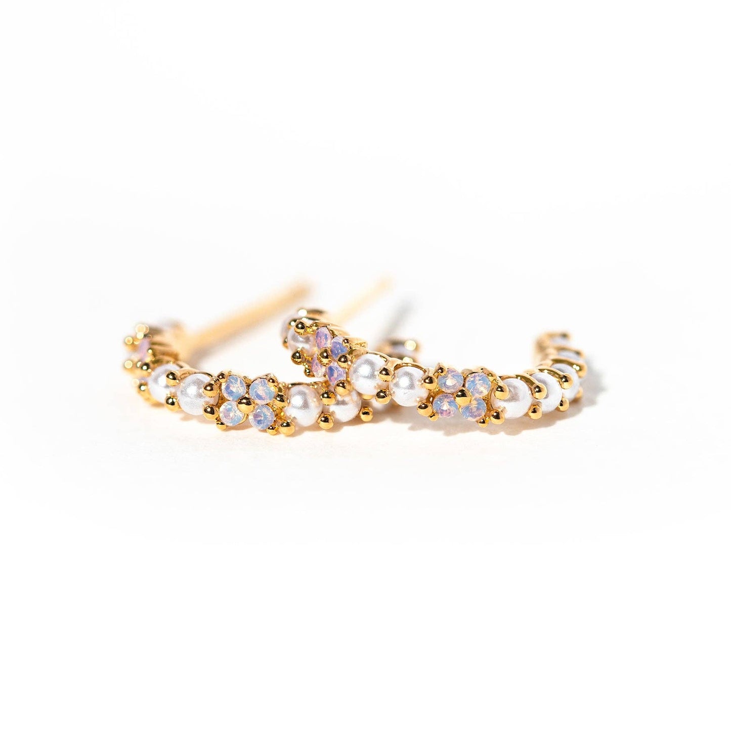 Orchid Pearl Hoops: Gold