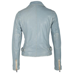 Sofia RF Leather Jacket - Winter Sky