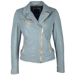 Load image into Gallery viewer, Sofia RF Leather Jacket - Winter Sky
