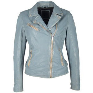 Sofia RF Leather Jacket - Winter Sky