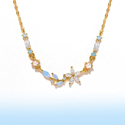 Blushing Blossom Necklace: Gold