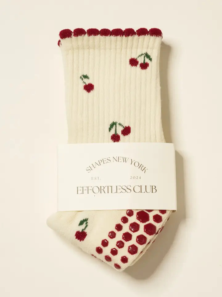 Little Cherry Petal Grip Pilates Socks