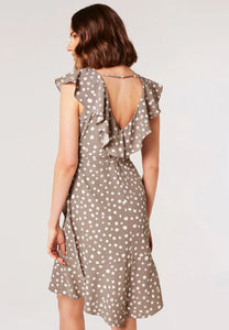 Painted Dot Ruffle Wrap Dress