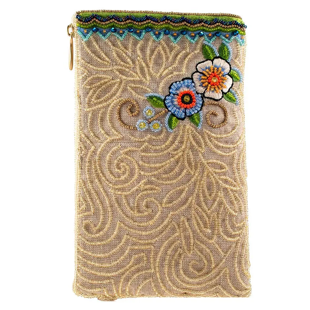 Soaring Spirit Beaded Dragonfly and Floral Crossbody Bag