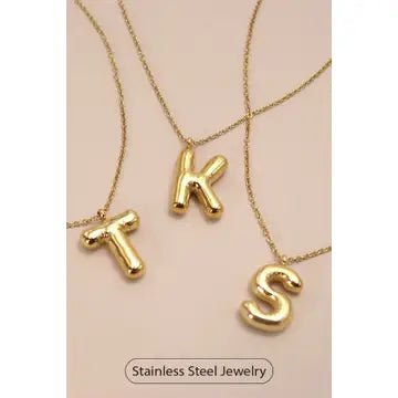 18K Stainless Steel Tarnish Free Initial Necklace