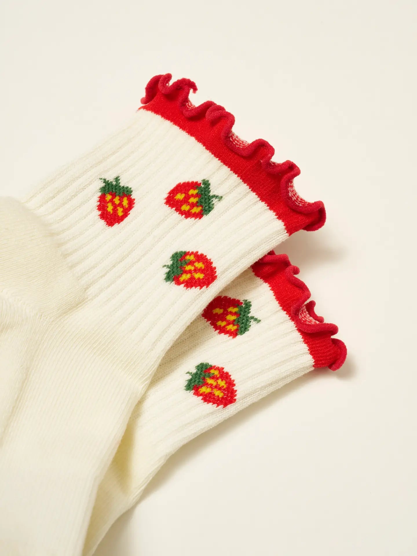 Strawberry Ruffle Grip Pilates Socks