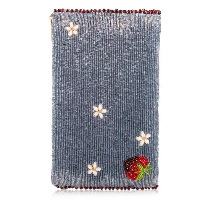 Strawberry Jam Red Beaded Crossbody handbag