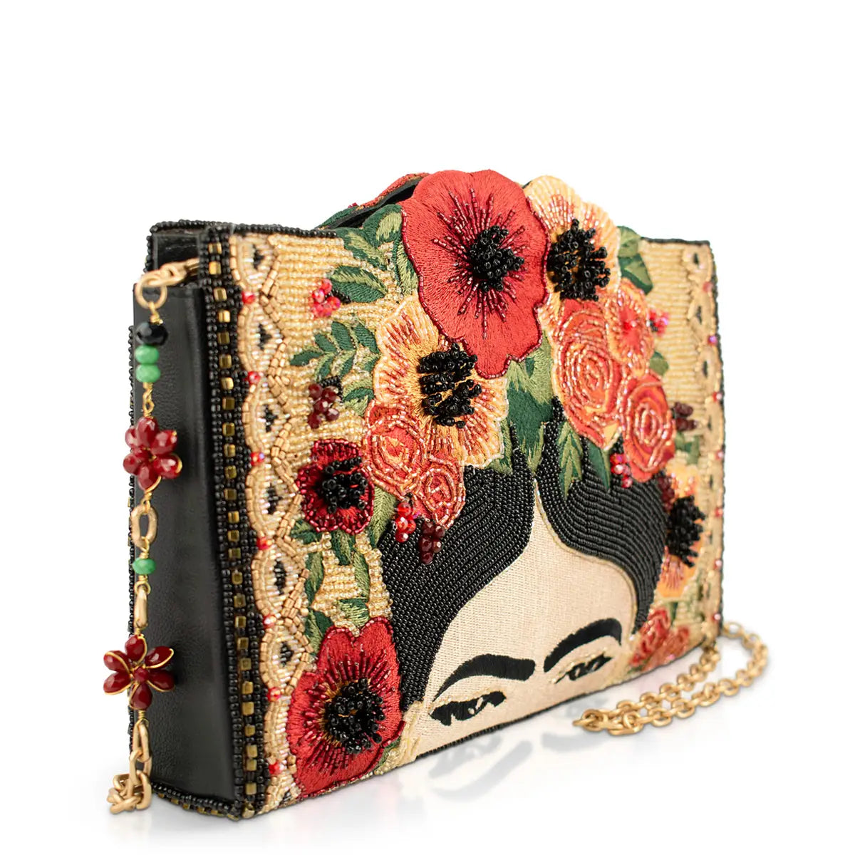 Icon Frida Kahlo with Flower Headpiece Crossbody Handbag