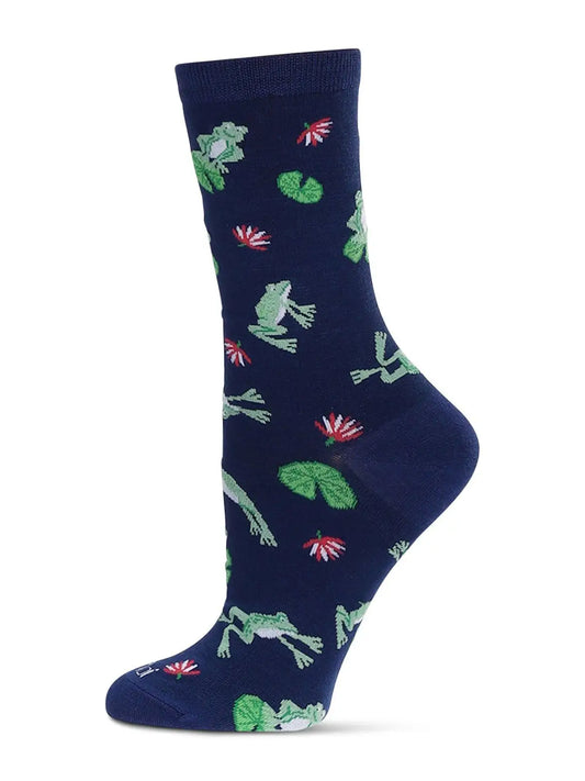 Women's Frogs Bamboo Crew Socks
