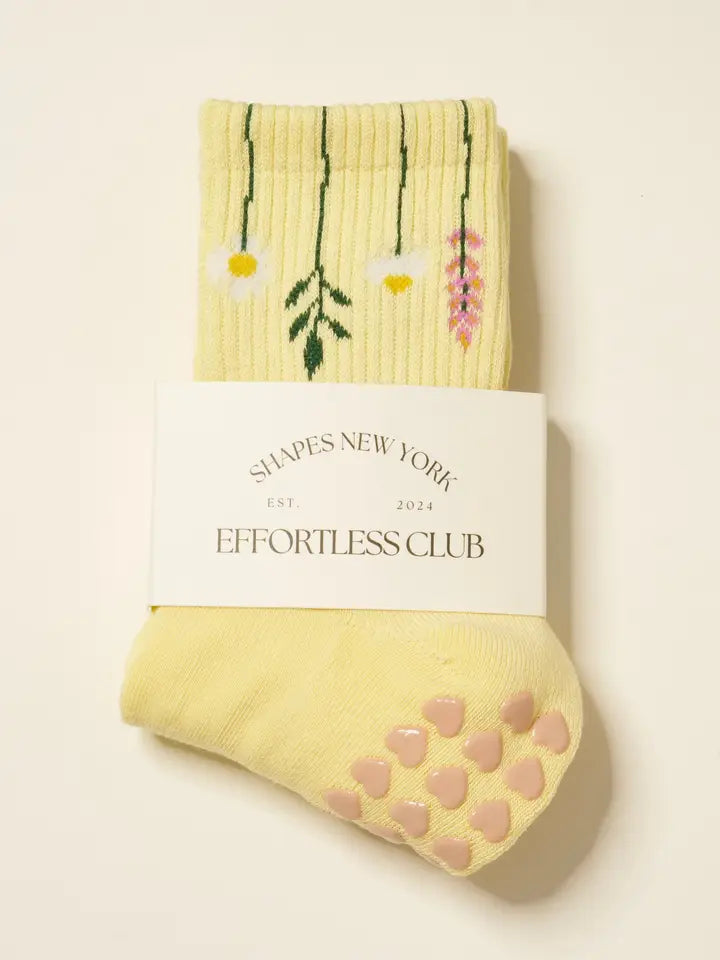 Flower Stem Grip Pilates Socks