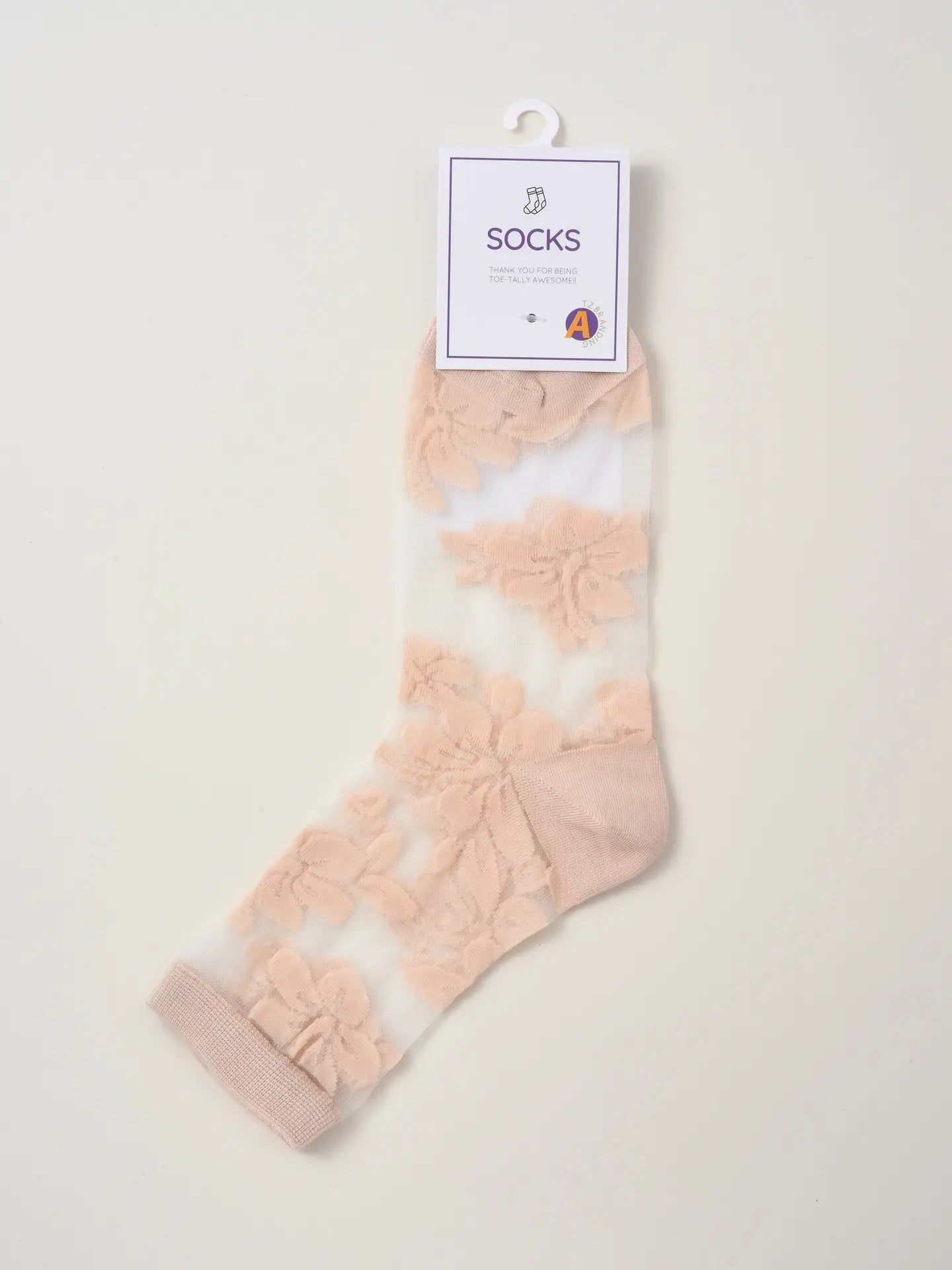 Rufia - Delicate Floral Tulle Crew Sheer Socks