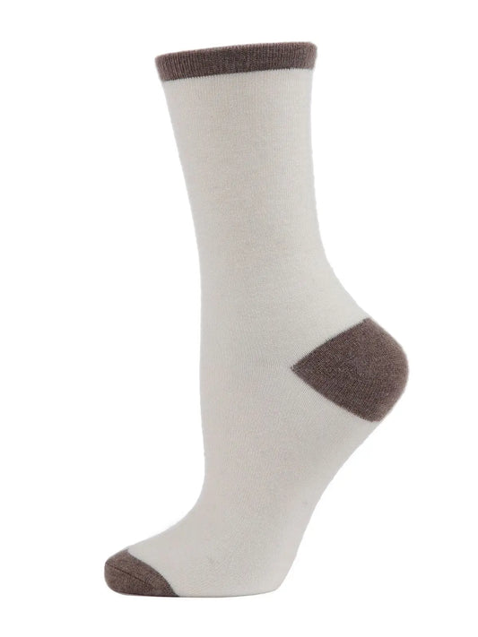 Tipped Flatknit Cashmere Crew Socks