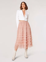 Load image into Gallery viewer, Tulle Layered Midi Skirt
