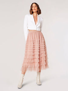 Tulle Layered Midi Skirt