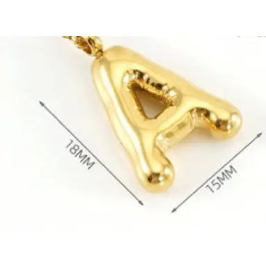 18K Stainless Steel Tarnish Free Initial Necklace