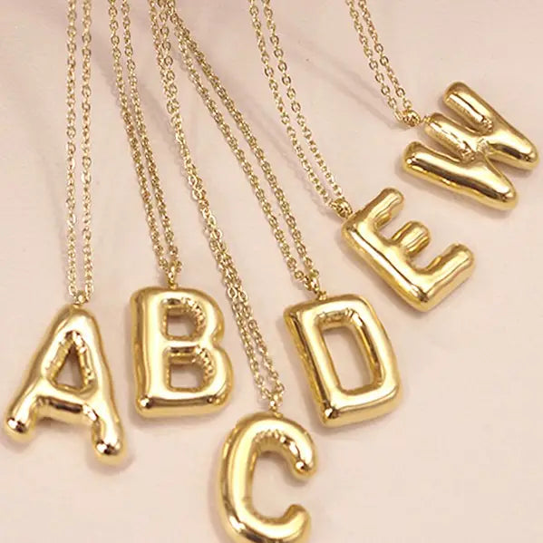 18K Stainless Steel Tarnish Free Initial Necklace