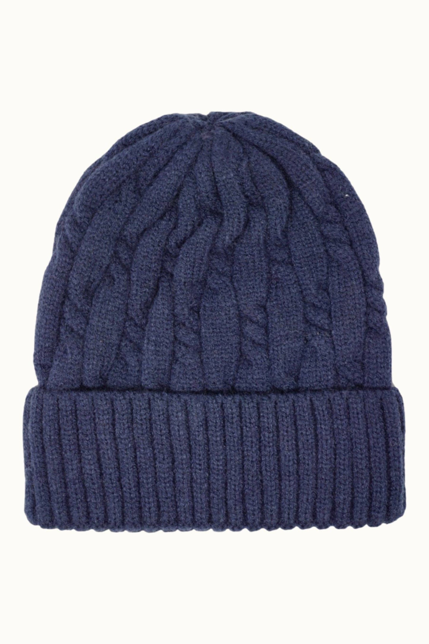 Cable Knit Cuffed Unisex Beanie