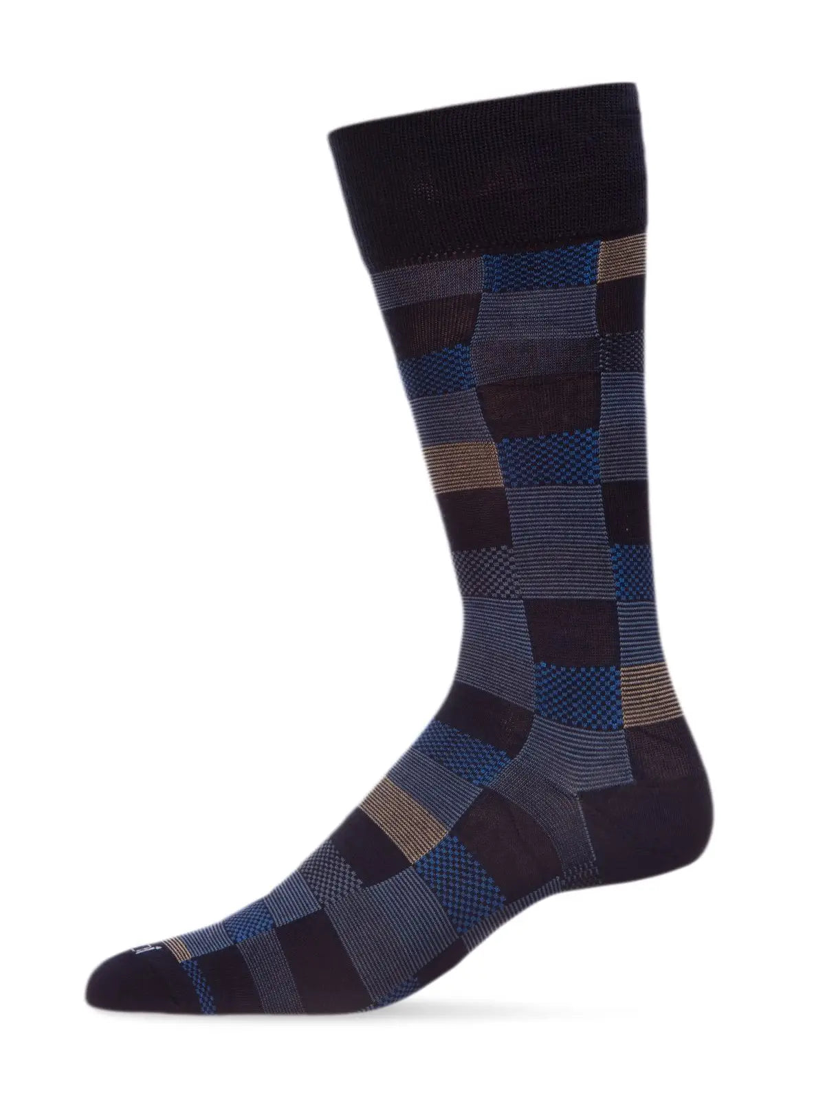 Checkerboard Plaid Men's Bamboo Dress Crew Socks
