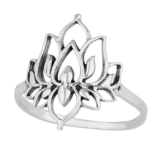 Lotus Lover Sterling Silver Ring: 6