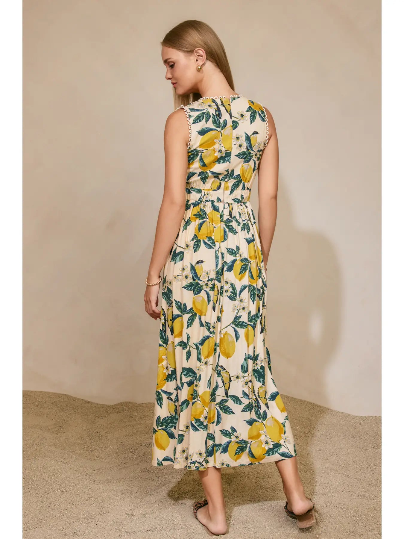 Vintage Lemonade Scalloped Lace Maxi Dress
