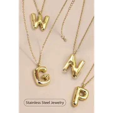 18K Stainless Steel Tarnish Free Initial Necklace