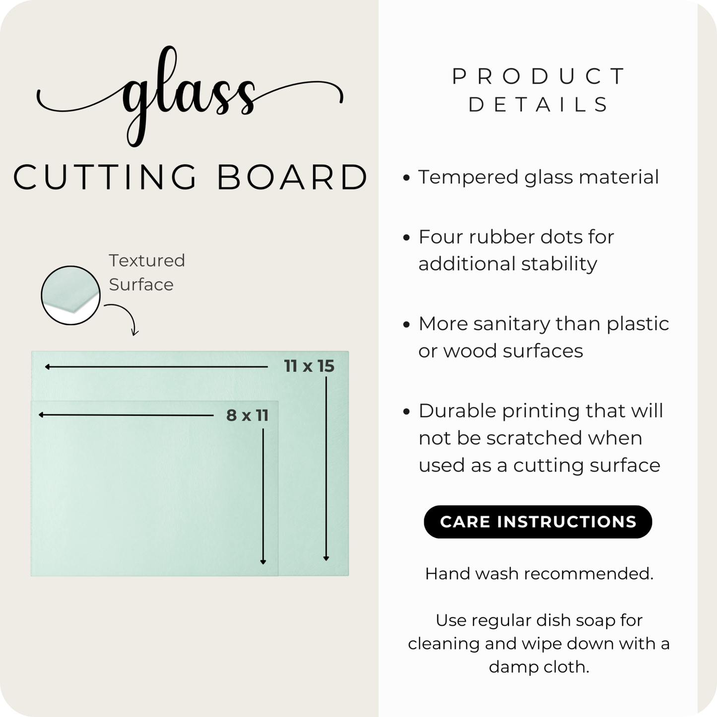 Tempered Glass Cutting Board: Ocean Sun Charcuterie Tray: 8x11 Inches