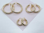 Load image into Gallery viewer, Inspired Selena Large 18k Gold Filled 5mm Plain Hoop Earrings Silver
