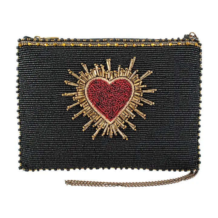 Affection Heart Mini Beaded Red Heart Crossbody Handbag