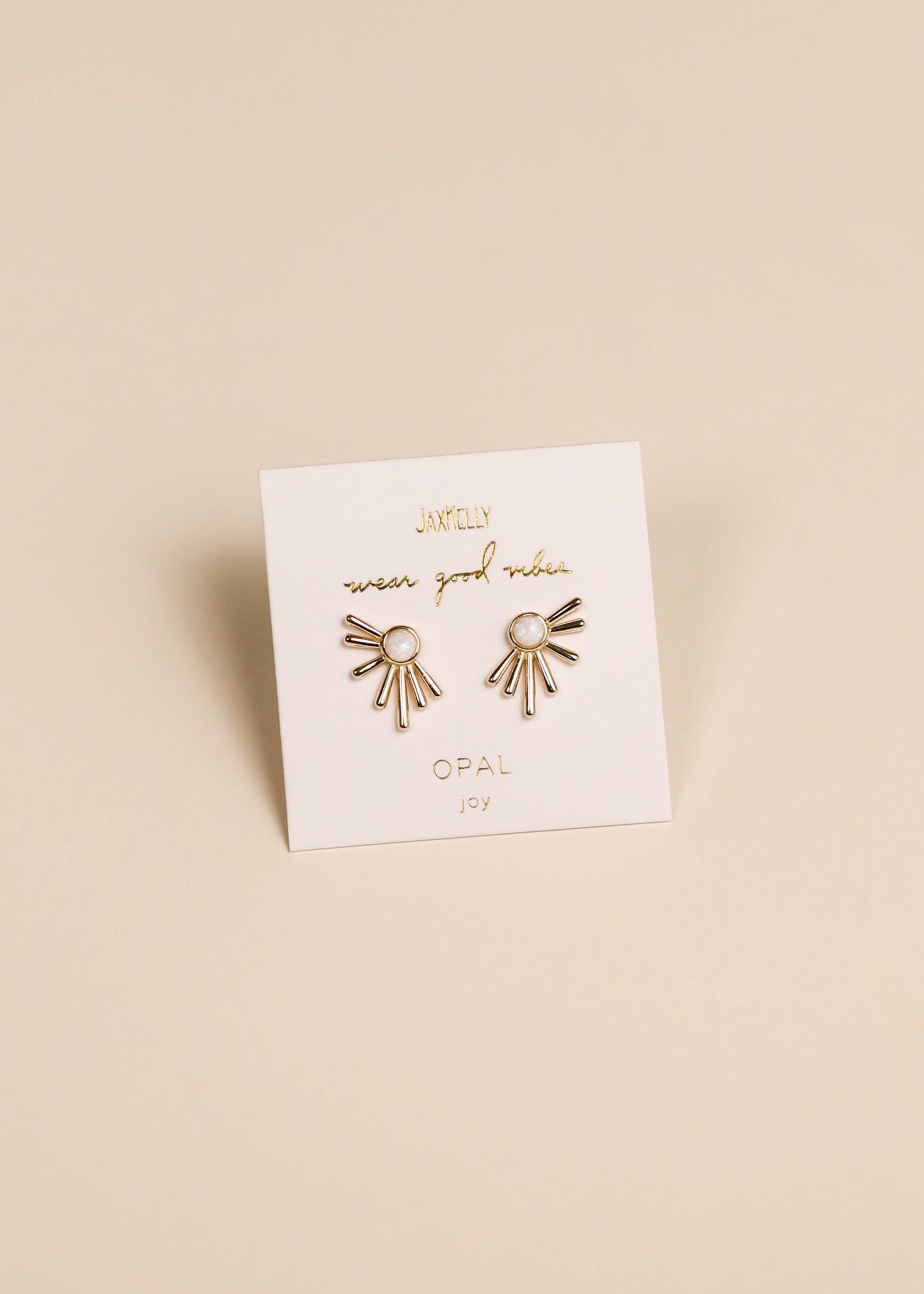 Sun Ray Earring - White Opal