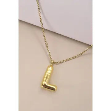 18K Stainless Steel Tarnish Free Initial Necklace