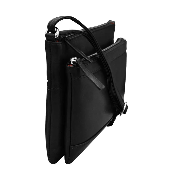 6028 Double Zip Crossbody Bag