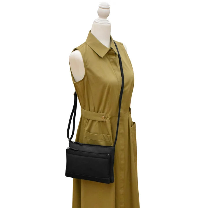 6028 Double Zip Crossbody Bag