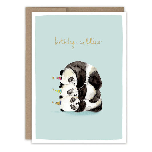 Panda Cuddles Birthday Card