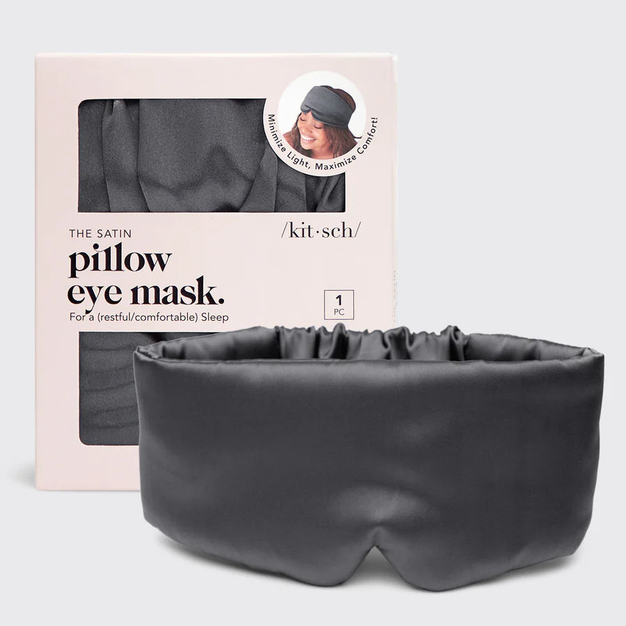 Charcoal Satin Pillow Eye Mask