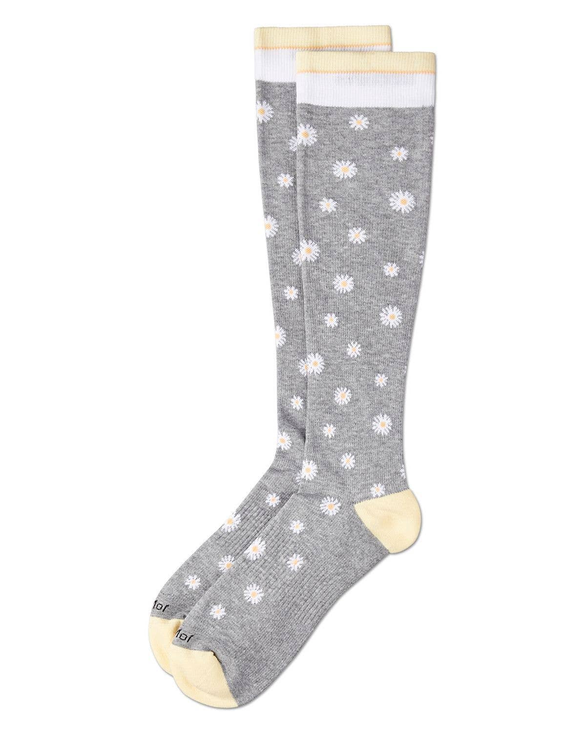 Memoi Daisies Cotton Compression Socks