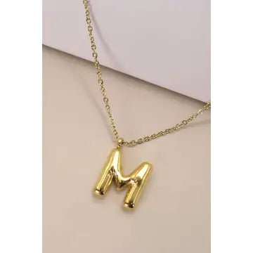 18K Stainless Steel Tarnish Free Initial Necklace