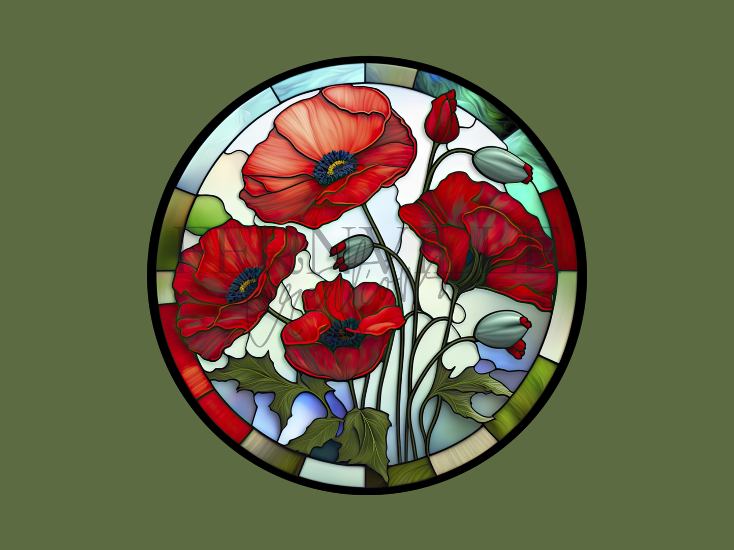 Poppy Coaster, Garden Lover Gift, Floral Nature Home Decor: 3.6 Inch Glossy