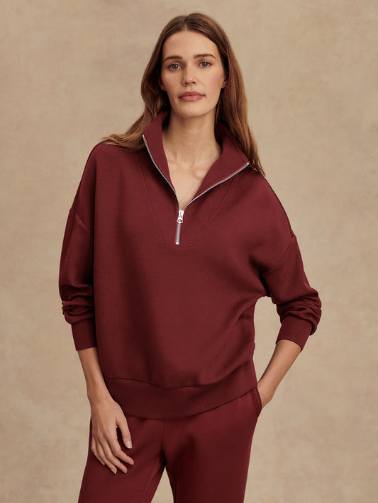 Hawley Half-Zip Sweat - New Maroon