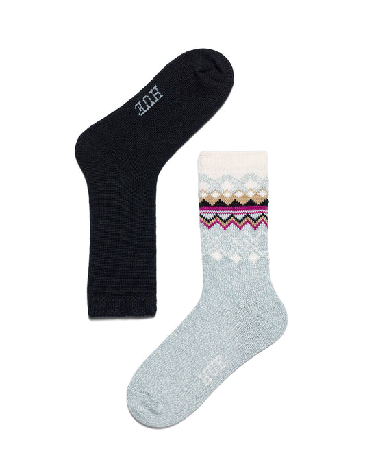 Border Fairisle Boot Sock 2 Pack