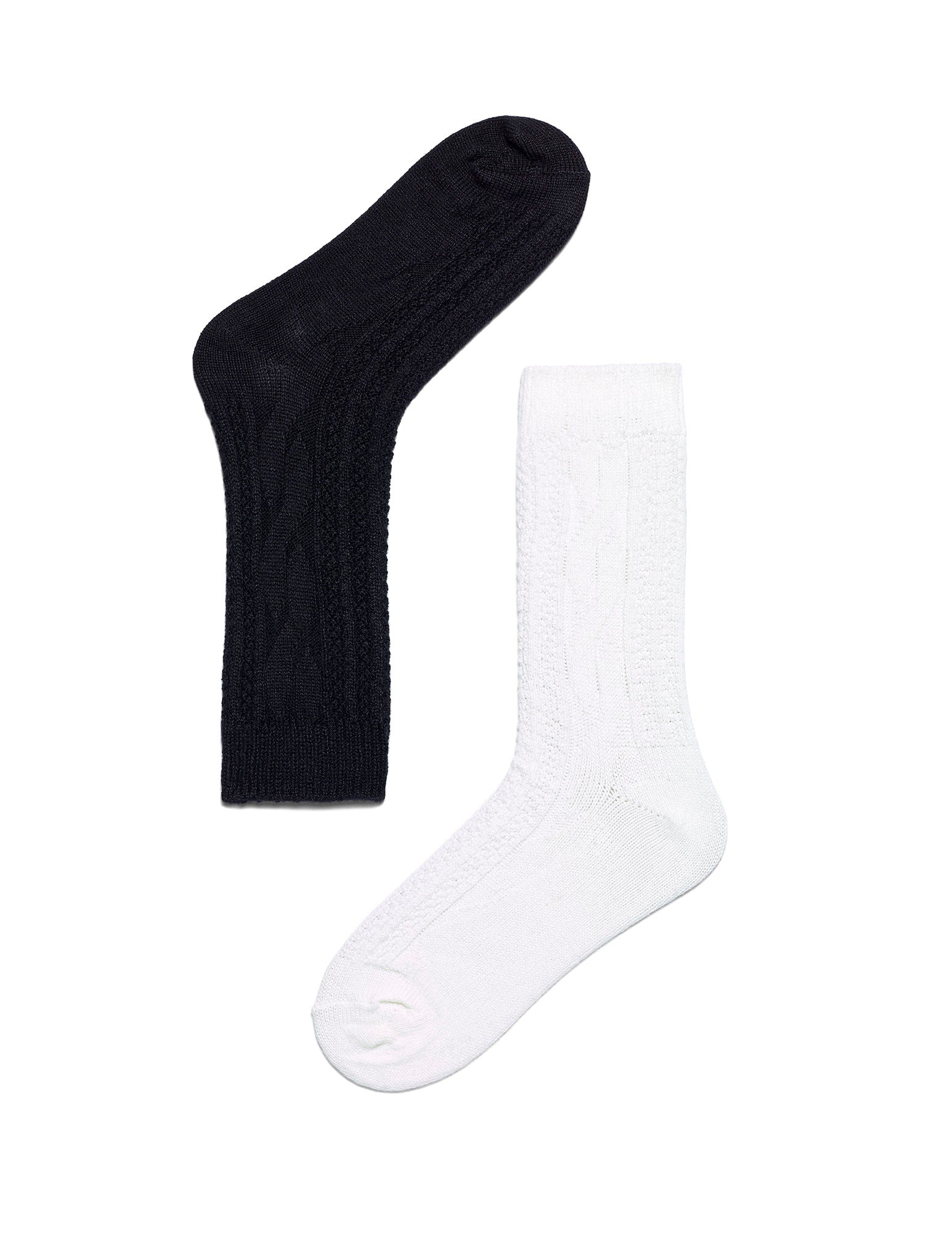 Cable Ribbed Boot Sock 2 Pack