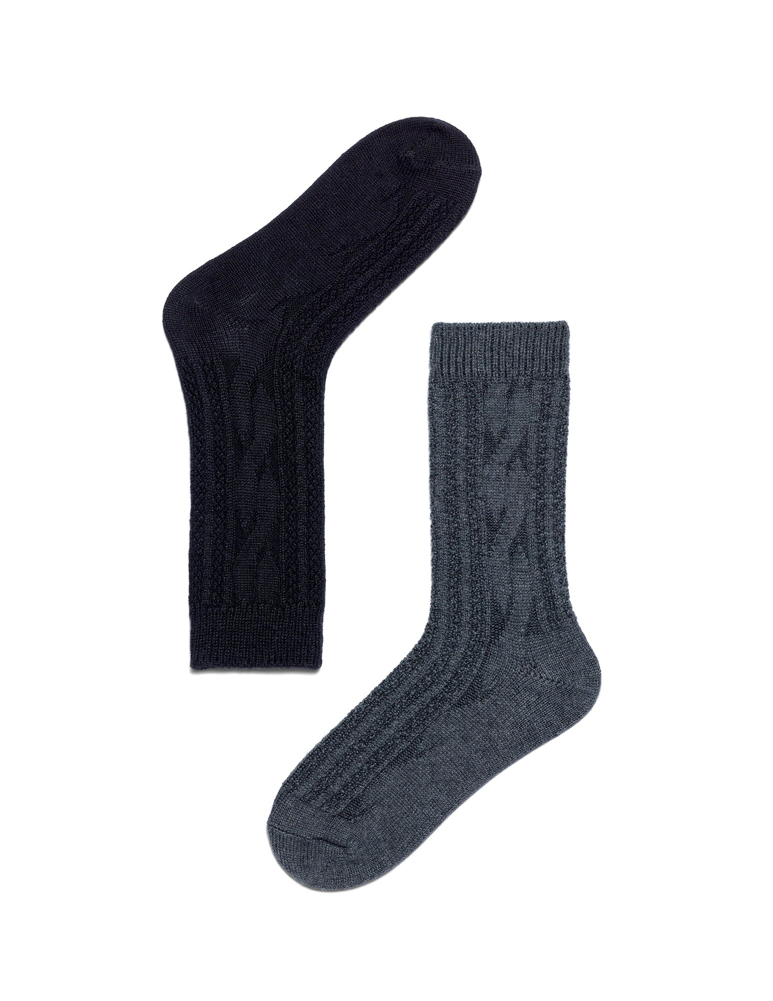 Cable Ribbed Boot Sock 2 Pack