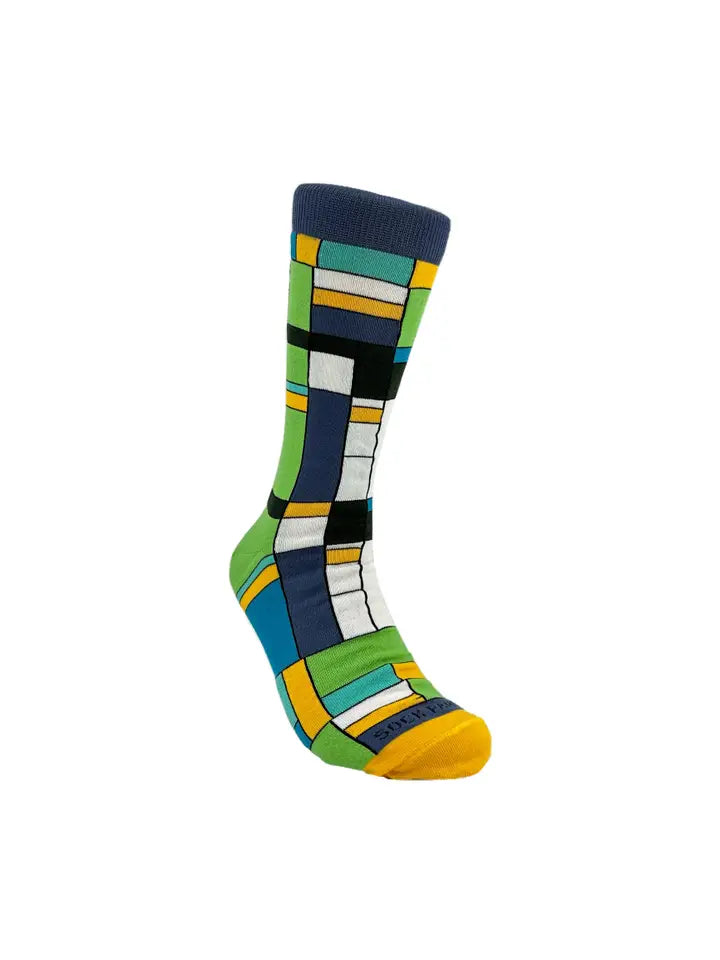 Mondrian Style Block Art Men's Socks