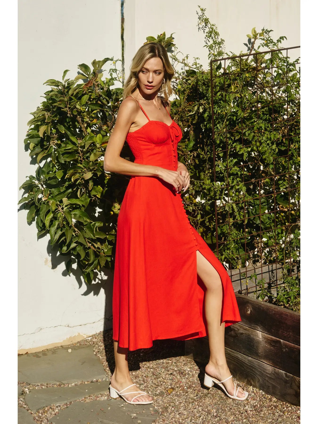 Heaven Sent Sweetheart Corset Midi Dress W Buttons