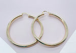 Load image into Gallery viewer, Inspired Selena Large 18k Gold Filled 5mm Plain Hoop Earrings
